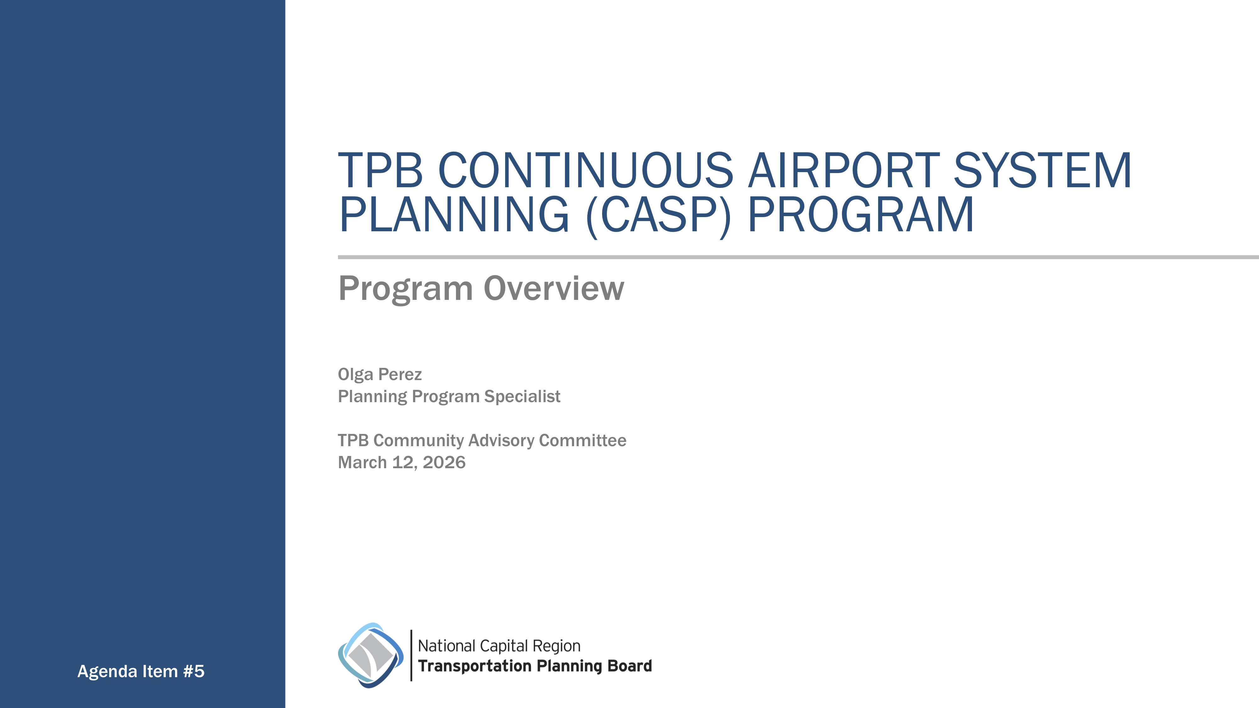 Continuous Airport System Planning (CASP) Program