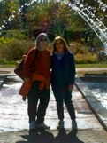 Daria and Marta under the Arching Fountain