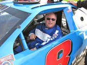 Jeff in NASCAR racing car