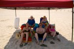 Jeff, Daria, Sarah, Andy and Marnie in the shade 