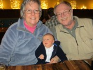 Daria and Jeff Holding Jacob at the French Meadows restaurant