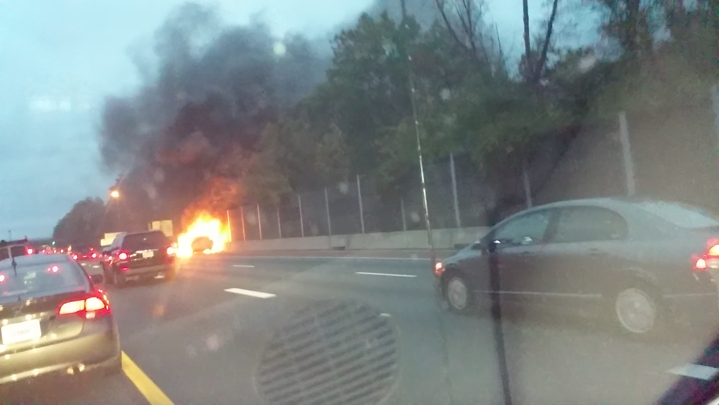 I66 Burning Car