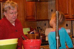 Isis Getting Ready to Cook with Grandma