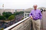 Jeff on the Frances Perkins Building roof patio